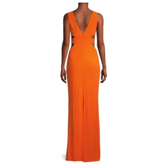 Ramy Brook Cara Cutout Column Gown Orange maxi dress size 6 - Picture 3 of 11